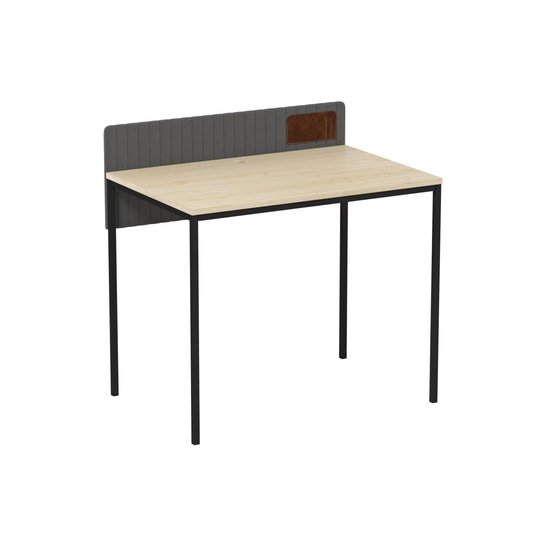 Стол компьютерный письменный Хоук из массива сосны 90/110x60x75 см, Черный+серый+сосна светлая, 90